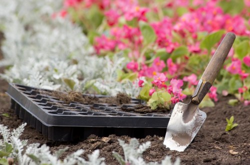Professional landscapers enhancing curb appeal of a Beckenham home
